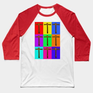 Multi coloured Crucifix Baseball T-Shirt